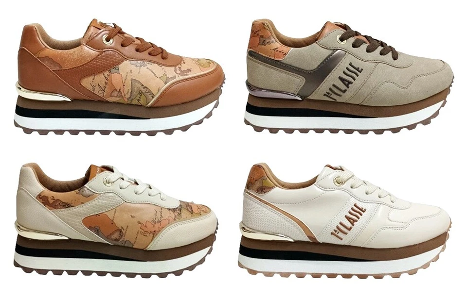 ALVIERO MARTINI 1 CLASSE AI Junior Geo scarpe sneaker donna pelle camoscio zeppa
