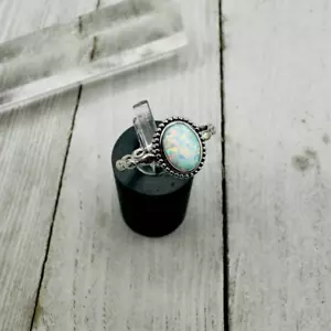 Lab Opal Sterling Silver Ring - Picture 1 of 7