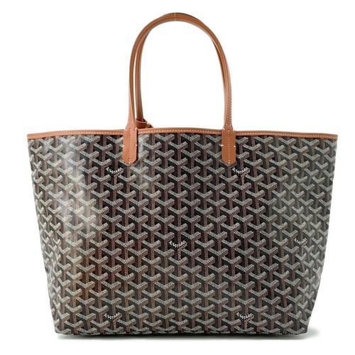 GOYARD Saint Louis Taglia PM Tela Pelle Rivestita in PVC Nero Naturale STLOUIPML...