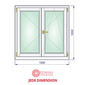Fenster nach Maß HOLZ Holzfenster 1200 x 1200 mm Kiefer aus Polen Dreh-Kipp - Bild 1 von 1