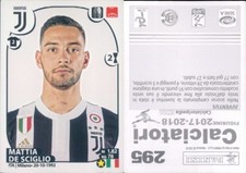 PANINI FOOTBALLERS 2017-18 - figure-sticker N.295 *JUVENTUS-DE SCIGLIO-*NEW