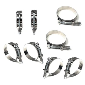 8 pcs 1-3/16" inch Turbo Pipe Hose Coupler T-Bolt Clamps Stainless Steel 38-43mm - Imagen 1 de 7
