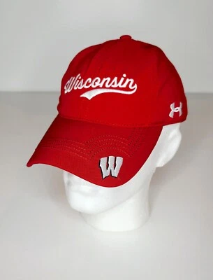 Gorra de béisbol ajustable roja Wisconsin Badgers Under Armour para mujer Foto 1 de 4