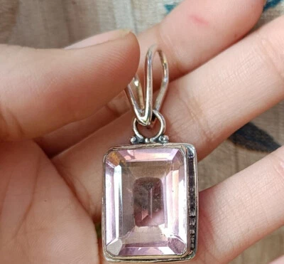 Gut Look Pink Kunzit Edelstein 925 Sterling Silber Handgemacht Anhänger S-1 - Bild 1 von 4