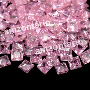 Natural Certified Pink Sapphire 3 mm Princess Cut Calibrated Gemstone 10 Pcs Lot - Picture 1 of 6