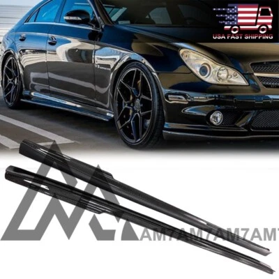 Extensiones laterales de fibra de carbono de diseño AM72 para 2005-2011 C219 W219 AMG CLS55 CLS63 Foto 1 de 4