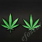 2x Metal Cannabis Sheets Marijuana Weed Hemp Decal  Car Stickers  Emblem Badge