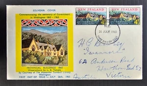 1965 New Zealand Government 100th Anniv FDC 2 stamps cd Auckland - Bild 1 von 2