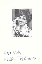 Edith Teichmann Autogramm signed 10x15 cm Karteikarte mit Magazinbild