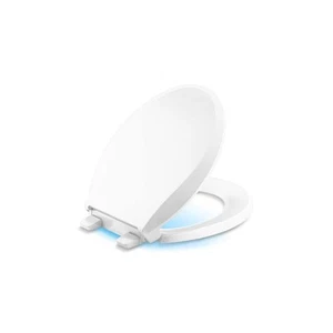 KOHLER Cachet Nightlight QuietClose Round Closed Front Toilet Seat in White - Picture 1 of 6