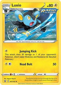 Pokémon TCG Luxio Battle Styles 047/163 Uncommon NM Lightning Spark Rapid Strike - Picture 1 of 1