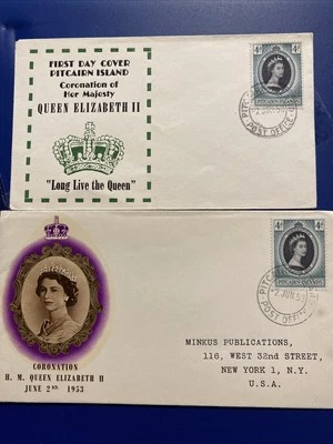 Pitcairn Islands Coronation Of Queen Elizabeth II Envelope And Stamp. - Image 1 of 4