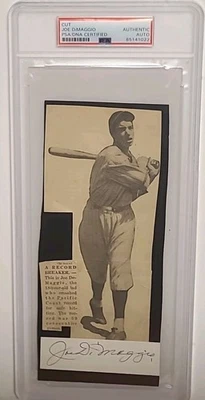 JOE DIMAGGIO Autographed Cut PSA/DNA encapsulated w/ newspaper clip HOF Yankees - Image 1 of 4