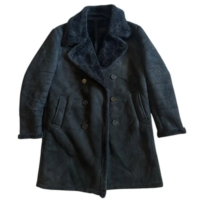 Casaco masculino Zara forrado de pele sintética ervilha tamanho XL preto designer de cidade clássico quente - Imagem 1 de 4