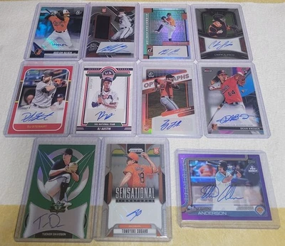 Jackson Holliday, Gunnar Henderson, Coby Mayo, Orioles RC jsy auto ref SP (83) Foto 1 de 4