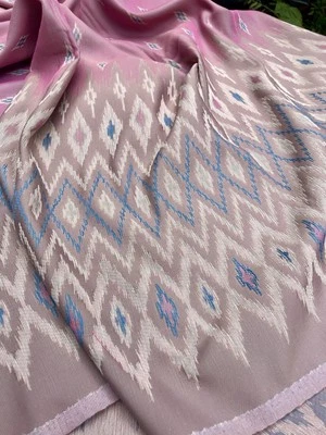Thai Ikat Cotton Blend Fabric – Soft Touch Textile for Dresses, Craft & etc. - Image 1 of 4