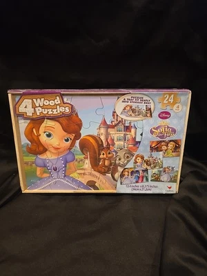 Nuevo Y Precintado Disney Junior Paquete 4 Lote Rompecabezas Madera Sophia La Primera Foto 1 de 4