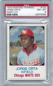 1975 HOSTESS # 122 JORGE ORTA ☆TWINKIES VARIATION☆ CHICAGO WHITE SOX PSA 8 NM-MT - Picture 1 of 1