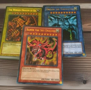 1996 Yu-Gi-Oh! Vintage Egyptian God Cards (Obelisk, Ra, Slifer) Limited Edition - Picture 1 of 7
