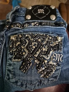 Miss Me Jeans Girls Size 7. Bootcut. Used JK7631B2 Blue - Picture 1 of 16