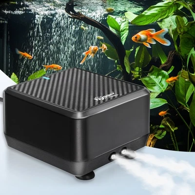 hygger 10W Aquarium Luftpumpe Fischtank Ultra Leise Doppelventil Tropisch Marine - Bild 1 von 4