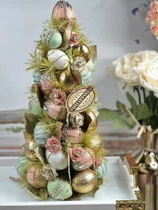 Easter Tree Topiary Strewn Easter Eggs w/ Roses 18" Table Decor - Picture 1 of 6