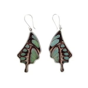 Women's Stelenes Butterfly Wing Sterling Silver Large Dangle Earrings Jewelry - Picture 1 of 3
