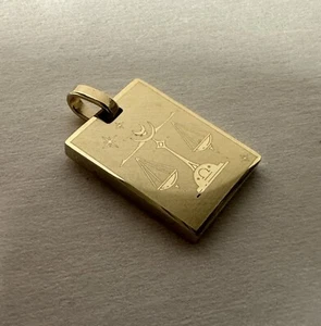 Libra Zodiac Pendant – Gold-Plated Astrology Charm – Birthday Gift - Picture 1 of 2