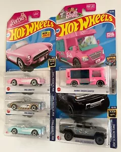 Hot Wheels Barbie Set 5 Excellent Karten Corvette (3 Versionen) Camper & Hummer - Bild 1 von 6