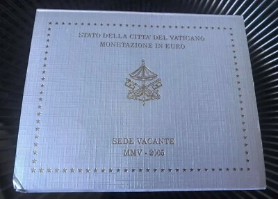 VATICAN 8 EURO COINS SET 2005 SEDE VACANTE IN OFFICIAL PRESENTATION FOLDER - Image 1 of 3