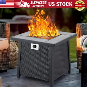 28" Outdoor Propane Gas Fire Pit Table Garden 50000 BTU Firepit Backyard w/Cover - Picture 1 of 10