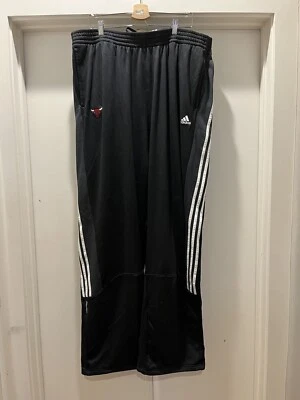 VTG Chicago Bulls NBA Baggy Adidas Mens Black Athletic Pants Men's 4XL Drill - Image 1 of 4