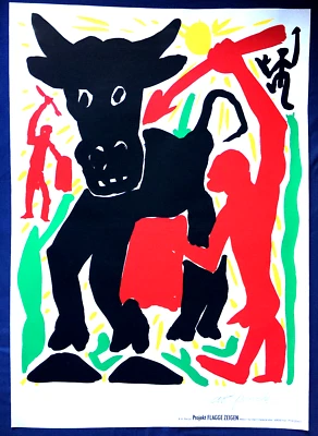 A.R.PENCK  Flagge zeigen  HANDSIGNIERT Siebdruck 84x60, limit.  NEU, ZERTIFIKAT - Bild 1 von 4