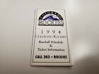 RS20 Colorado Rockies 1994 MLB Baseball Pocket Schedule - Coors Light