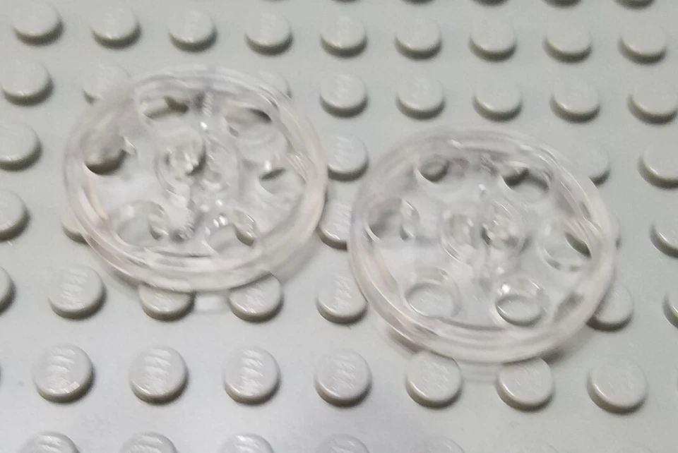 LEGO Lot of 2 Translucent Clear Technic Mindstorms Wedge Belt Wheel Pulleys - Image 1 of 1