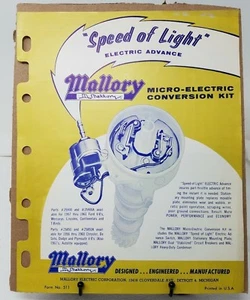 MALLORY MICRO ELECTRIC CONVERSION KIT SALES LEAFLET BROCHURE RAT ROD CUSTOM - Picture 1 of 2