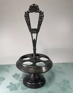 Antico porta condimenti Forbes Silver Co Silverplate Castor Cruet - 5 fori - Foto 1 di 5