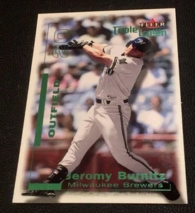 JEROMY BURNITZ 2001 Fleer Triple Crown GREEN Parallel SP #89 Ser #d /98 Brewers - Picture 1 of 3