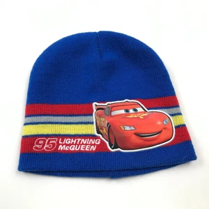 Cars Beanie Hat Cap Youth Blue Red Knit Boys Kids Disney Cartoon Disney Mcqueen - Picture 1 of 5