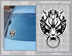 CLOUD STRIFE'S WOLF ICON aus Final Fantasy Vinyl Aufkleber Auto LKW - Bild 1 von 1
