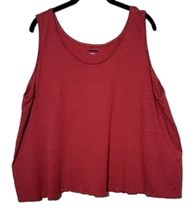 Eileen Fisher NEW 100% Organic Linen Tank Top Plus 1X Burnt Orange - Picture 1 of 12