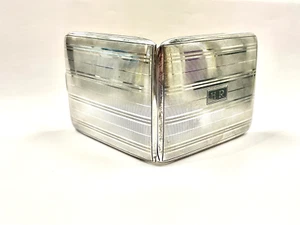 VINTAGE STERLING SILVER CIGARETTE CASE PEN STRIPE - Picture 1 of 8