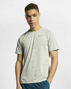 $75 NEW Nike TechKnit Mens Running Shirt Camo Print BQ5432 100 Silver XXL - Picture 1 of 3