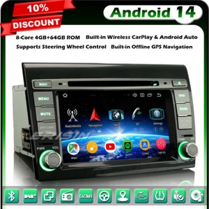 64GB Android 14 DVD CarPlay Autoradio GPS Navi pour Fiat Bravo DAB+ Wifi DSP TNT - Afbeelding 1 van 24