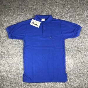 Vintage Le Tigre Polo Shirt Mens Small Blue Made in USA T Shirt Deadstock NWT - Picture 1 of 7