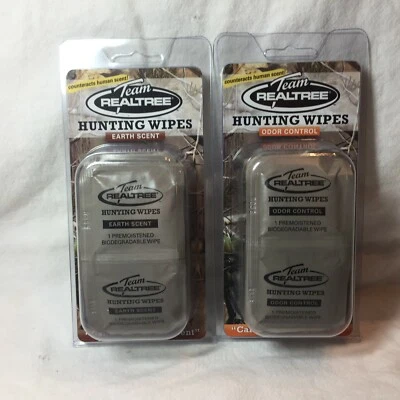 2-14 Packs /Team RealTree- Pre Moistened Hunting Wipes Odor Control- Earth Scent - Image 1 of 4