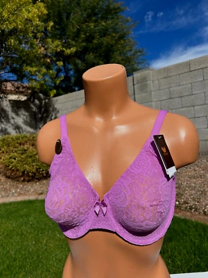 Sujetador convertible Wacoal 851205 Halo encaje moldeado con aros 34D rosa púrpura nuevo con etiquetas Foto 1 de 4