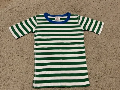 HANNA ANDERSSON 150/12 Green/White Breton Stripe ORGANIC COTTON Top T-Shirt Z23 - Image 1 of 3