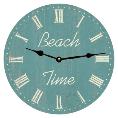 Beach Time Clock-Ocean Green Beach Clock - Image 1 of 4