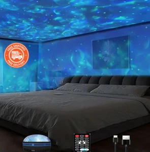 Star Galaxy Projector Night Light Ocean Wave LED Lamp 7 Color Bedroom Decor - Picture 1 of 16